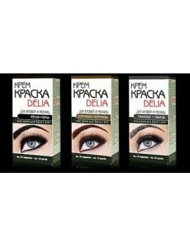 Delia Крем- краска д/бровей и ресниц ГРАФИТ сине-черный (бол)/15мл/24шт